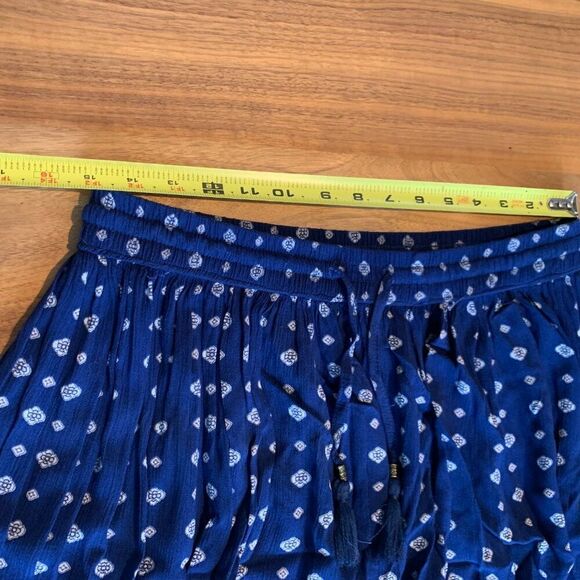 Lily Morgan skirt, mini, full, boho, pull on, Sz L, EUC, navy - Picture 7 of 14